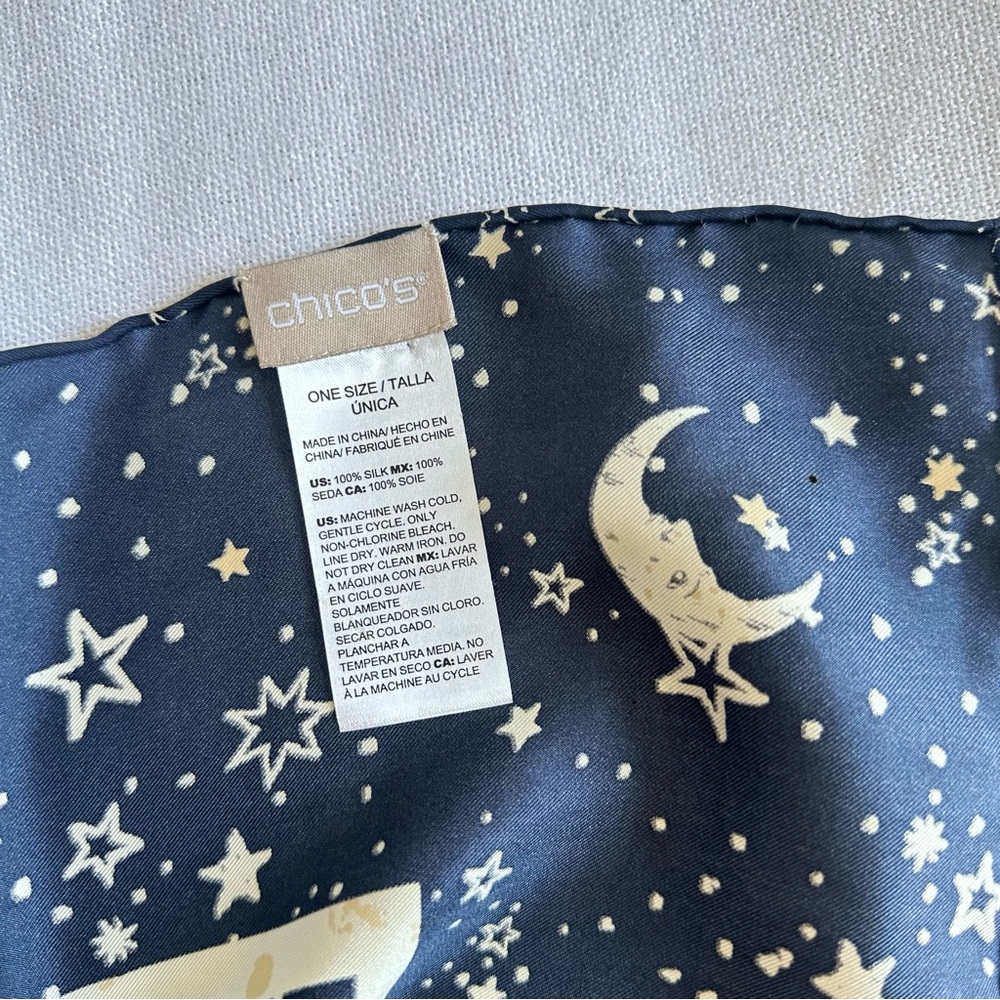 Chico's Blue and White Bib with Celestial Design - Picture 7 of 7
